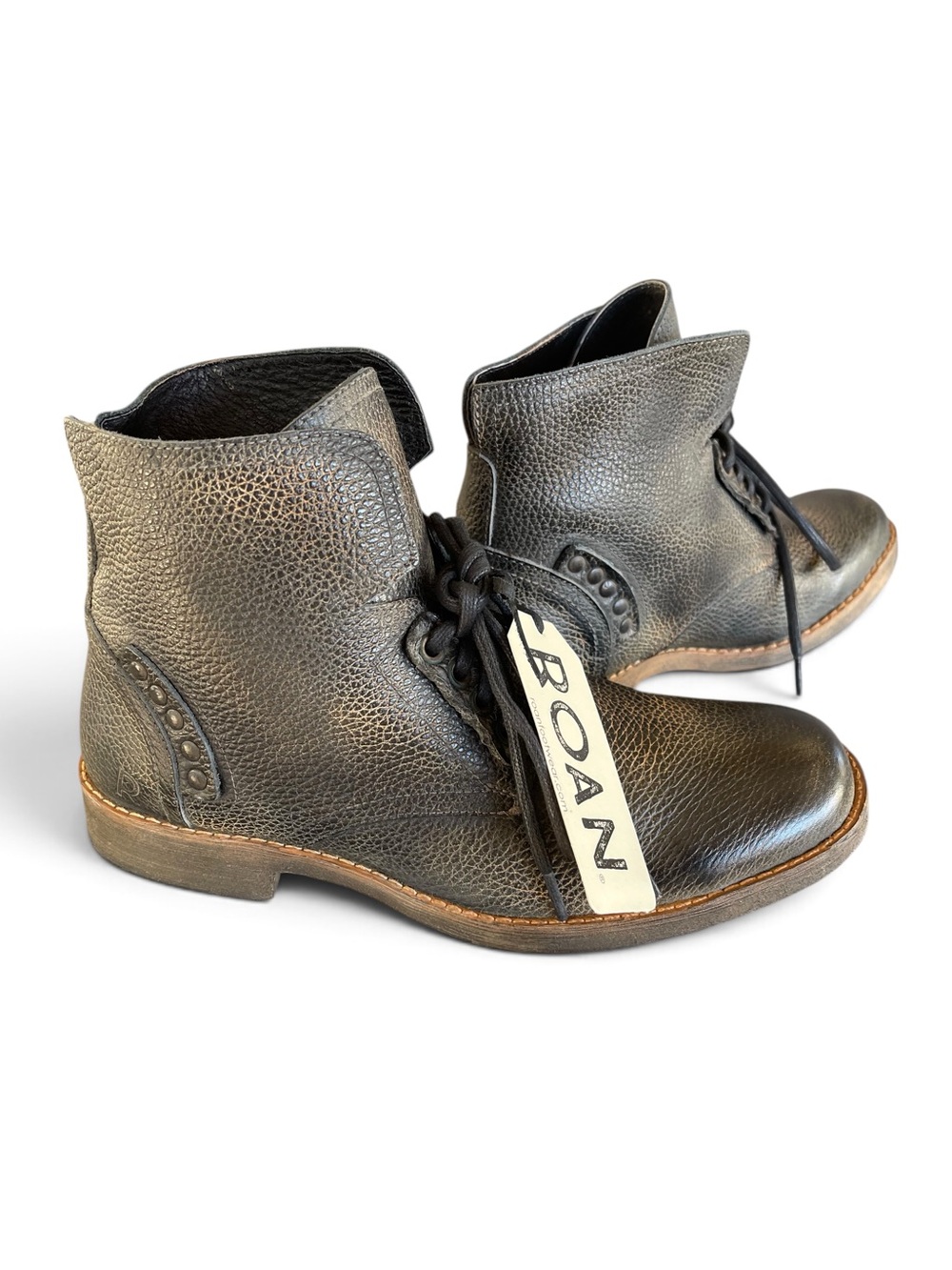 ROAN by Bed Stu Brown Distressed Lester Lace Up Leather Boots Size 8.5 NWT New